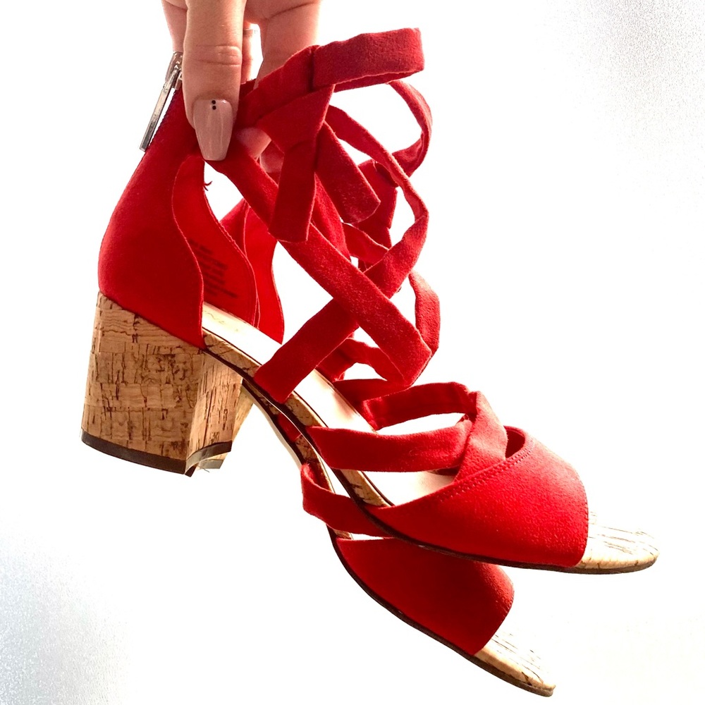 Nine West strappy red heels